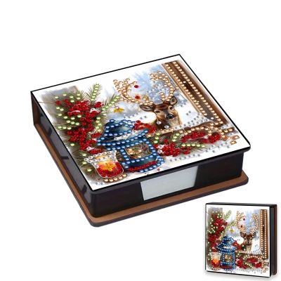 CXINLky DIY Diamond Art Memo Box, Leather, 160 White Sheets, Moose 39