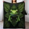 Frog Flannel Throw Blanket, Extra Soft, Four Seasons, 180 x 200 cm view 1