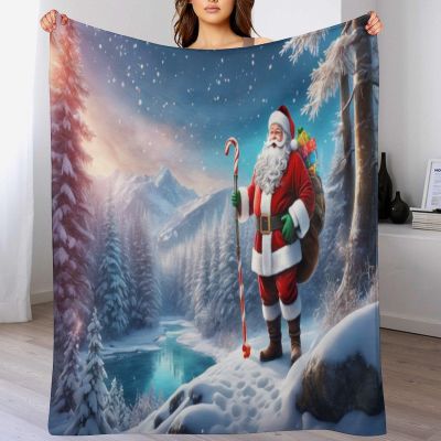 Santa Soft Flannel Fleece Throw Blanket, 130 x 150 cm