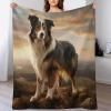 Border Collie Blanket, Warm Soft Flannel Fleece Throw, Sofa Blanket, Bedspread, 130 × 150 cm view 1