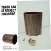 Zerodeko Round 8L Wood-Look Trash Can for Kitchen and Office view 3