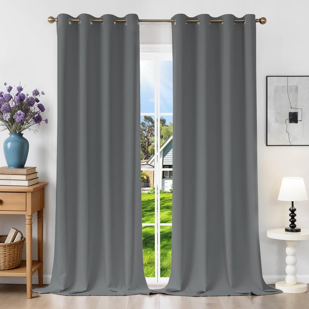 Runyla Blackout Curtains with Grommets, Thermal Heat Protection