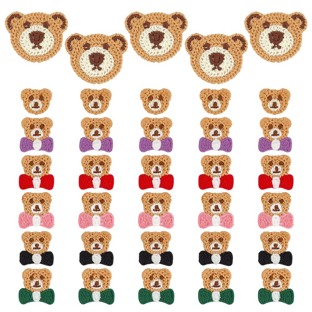 MAYJOYDIY 35 Pcs Cartoon Bear Embroidery Patches