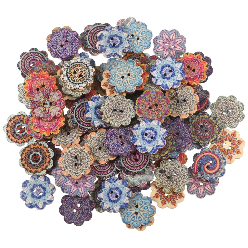 100 Pcs Wooden Buttons