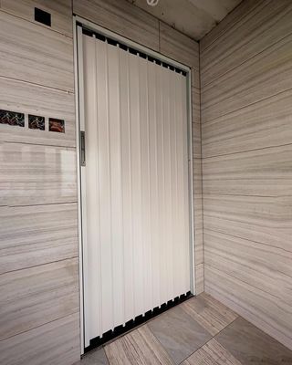 Jievmrs Folding Door, 193 cm High Sliding Folding Door, White Folding Curtain with Telescopic Door Curtain, Interior/Door/Laundry Room Hardware (28 x 76 in / 71 x 193 cm)