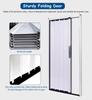 Jievmrs Folding Door, 193 cm High Sliding Folding Door, White Folding Curtain with Telescopic Door Curtain, Interior/Door/Laundry Room Hardware (28 x 76 in / 71 x 193 cm) view 2