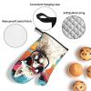 Oven Mitts and Pot Holders, 3-Piece Set, Heat-Resistant, Alpaca with Sunglasses view 3