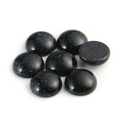 HDJSDB 10-Piece Lot Natural Stone Cabochons, 4/6/8/10/12 mm Round Cabochons for DIY Rings, Earrings, Bracelets, Necklaces and Jewelry Making, Blue Sandstone, 4.0 mm