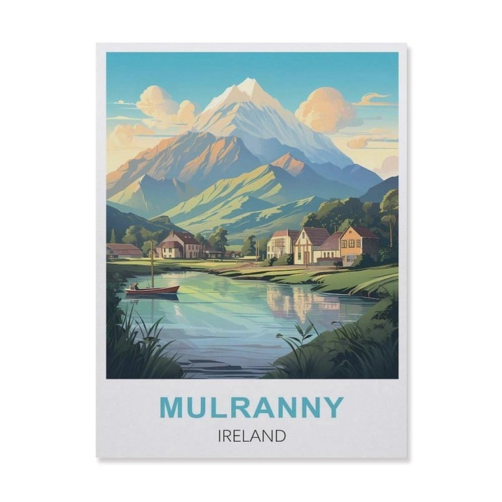 BEAYODKP Mulranny Ireland Paint by Numbers Kit for Adults, Kids, and Beginners, Unframed Canvas 30 x 40 cm (11.8 x 15.7 in) – FE42