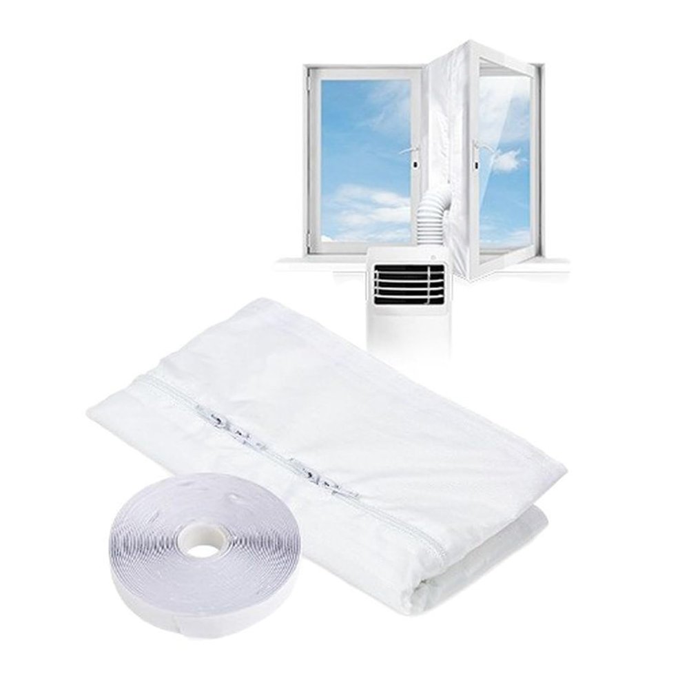 idqwsswt Air Seal Air Conditioner Window Kit, White, 4 m, Double Zipper