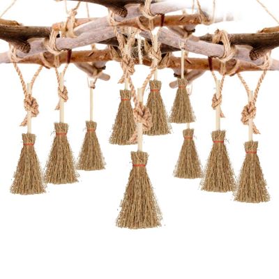 10 Mini Halloween Broom Decorations