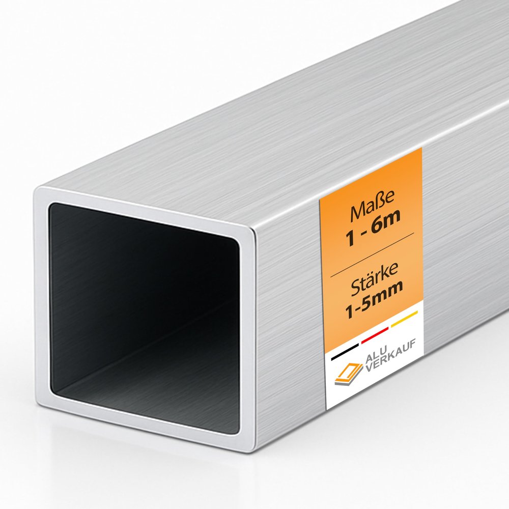 Alu-Verkauf Aluminum Square Tube, 3 mm Thick, 60 x 60 mm, Customizable Length