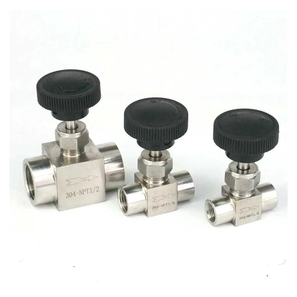 ZGPOSQKZSC 1-Piece 1/8" BSP Female 304 Stainless Steel Straight Flow Control Needle Valve, Water/Gas, 915 PSI