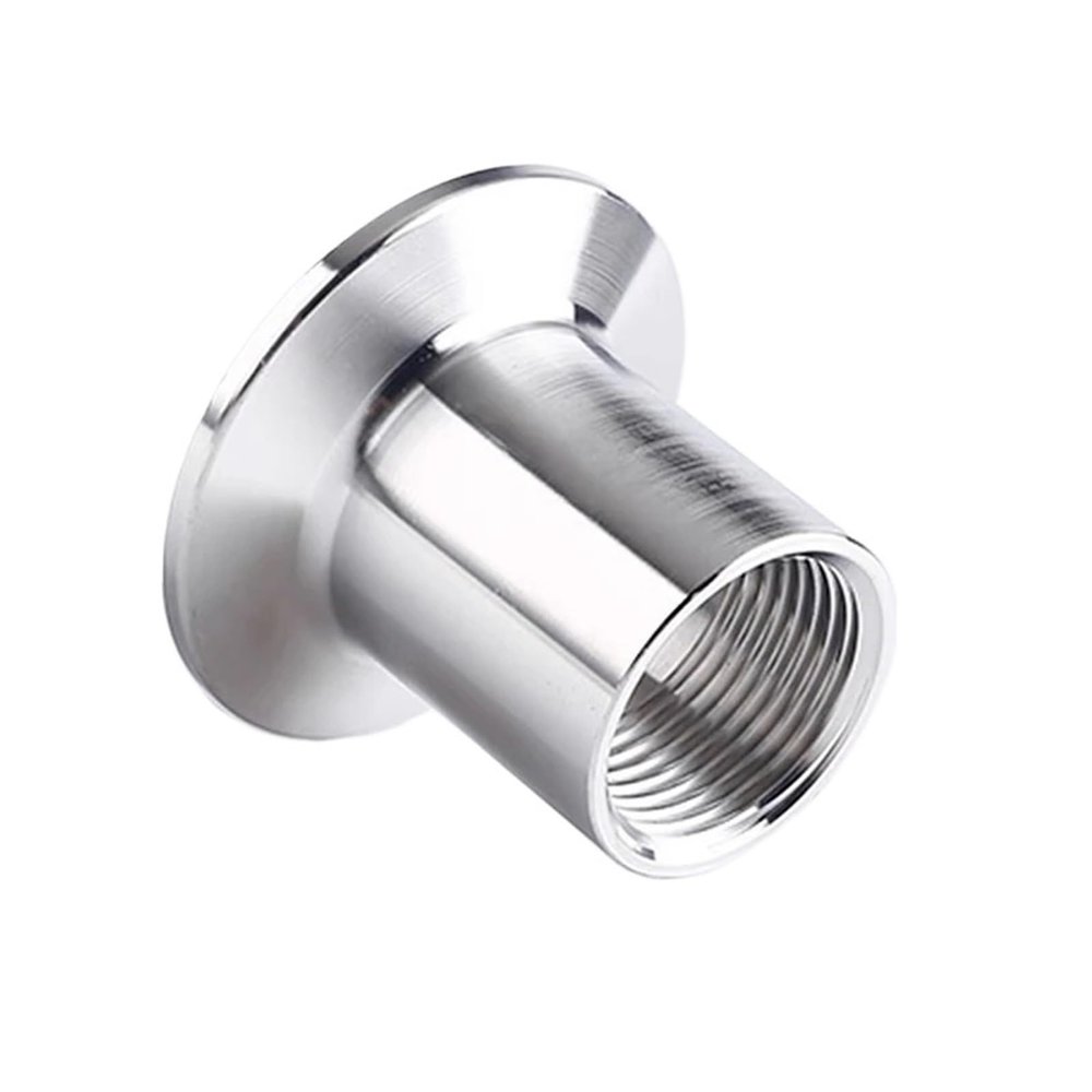 ZDVHOMCB 1-Piece DN8 × 25.4 mm SS304 Stainless Steel Female-Thread Ferrule Pipe Fitting, Tri-Clamp Adapter