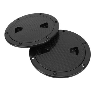 LUCKDANO 6-Inch Round Boat Inspection Deck Plate, Durable Marine Yacht Access Cover, ABS Rubber, Black