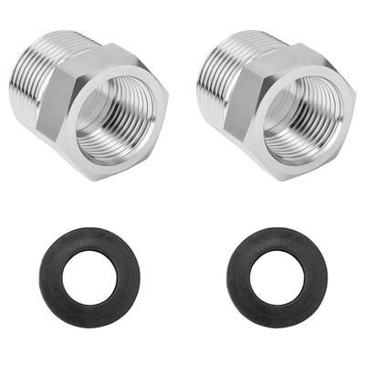 QZKJQDD 2-Pack 1/2 to 3/8-Inch Reducer Adapters, Stainless Steel Threaded Fittings