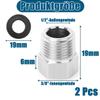 QZKJQDD 2-Pack 1/2 to 3/8-Inch Reducer Adapters, Stainless Steel Threaded Fittings view 2