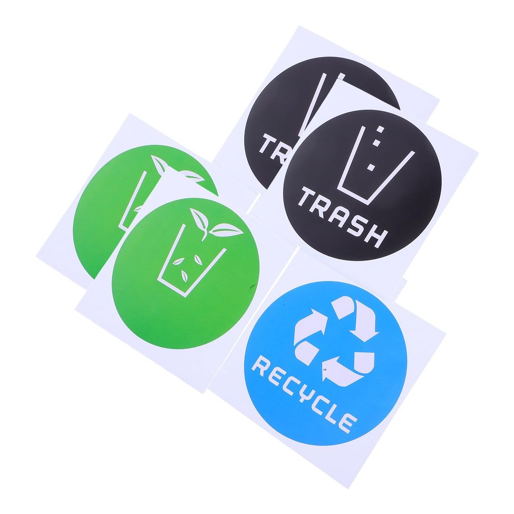 Gatuida 6-Piece Recycling Bin Stickers for Waste Sorting