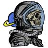 Embroidered Patch, Design: The Skull Astronaut, Iron-On or Sew-On view 1
