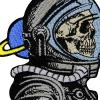 Embroidered Patch, Design: The Skull Astronaut, Iron-On or Sew-On view 2