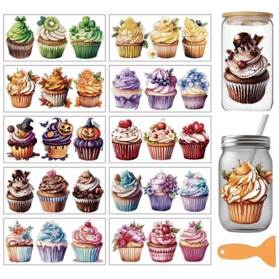arricraft 10 Sheets Cupcake UV DTF Cup Wraps