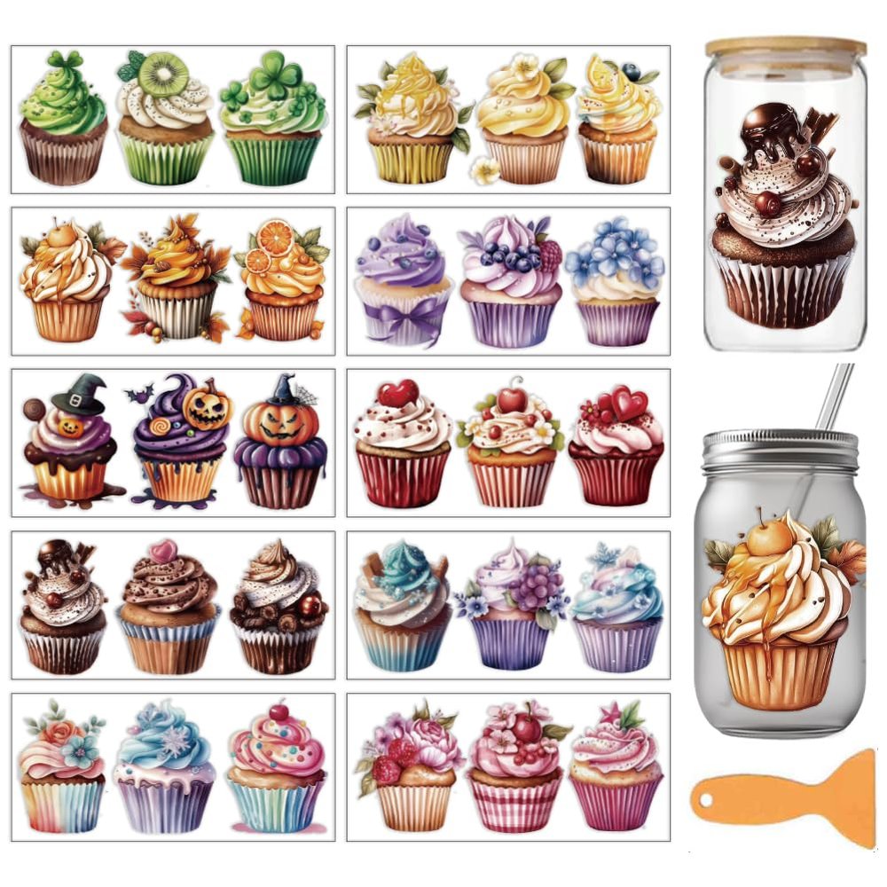 arricraft 10 Sheets Cupcake UV DTF Cup Wraps