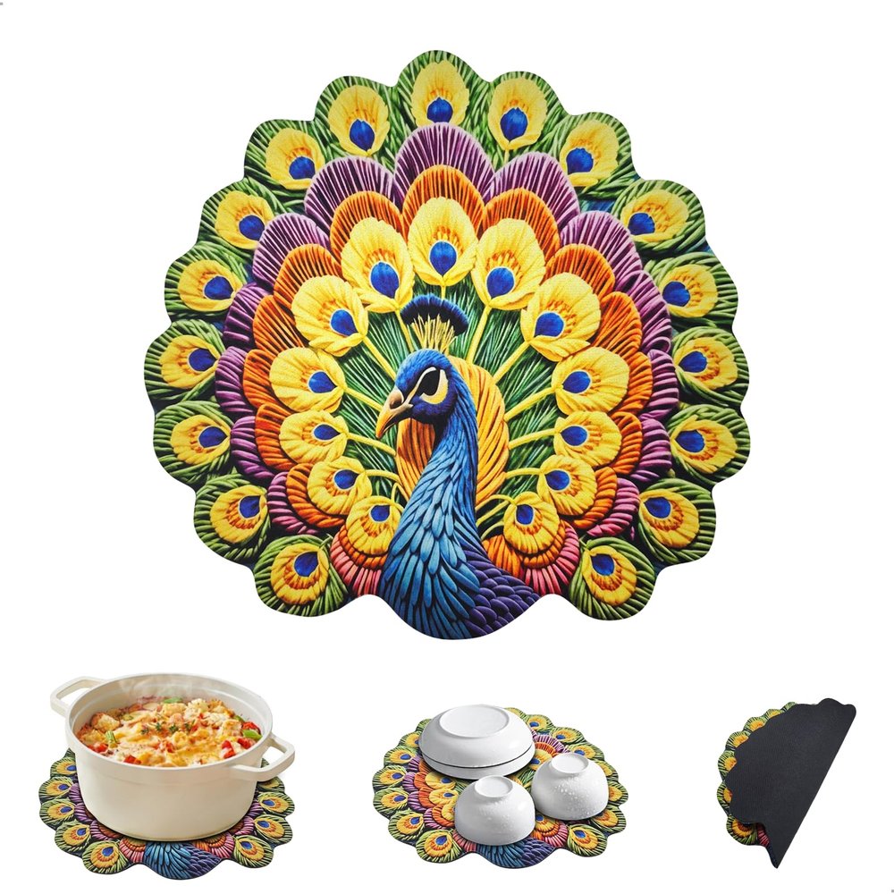 Peacock-Shaped Silicone Drying Mat