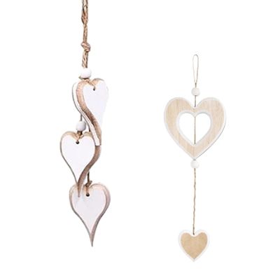 2-Piece Hanging Wooden Heart Decor