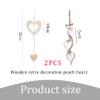 2-Piece Hanging Wooden Heart Decor view 2