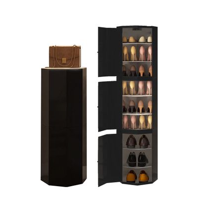 360° Rotating Lazy Susan Shoe Rack, 43 cm, Space-Saving Round Design