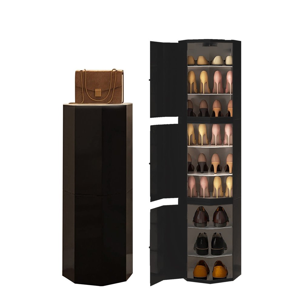 360° Rotating Lazy Susan Shoe Rack, 43 cm, Space-Saving Round Design