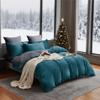 YASMENG Winter Duvet Cover Set 220 x 240 cm, Petrol Gray, Plush Fleece, 3-Piece view 2