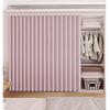 Sliding Cabinet Curtain with Track, Self-Adhesive Shelf Curtain, Opaque Room Divider (Pink, 140 x 240 cm) view 1