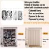 Sliding Cabinet Curtain with Track, Self-Adhesive Shelf Curtain, Opaque Room Divider (Pink, 140 x 240 cm) view 2
