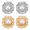 NBEADS 4-Piece Alloy Decorative Buttons with Pearl view 1
