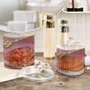 Marble-Pattern Plastic Storage Containers with Lids, 2-Piece Set view 4
