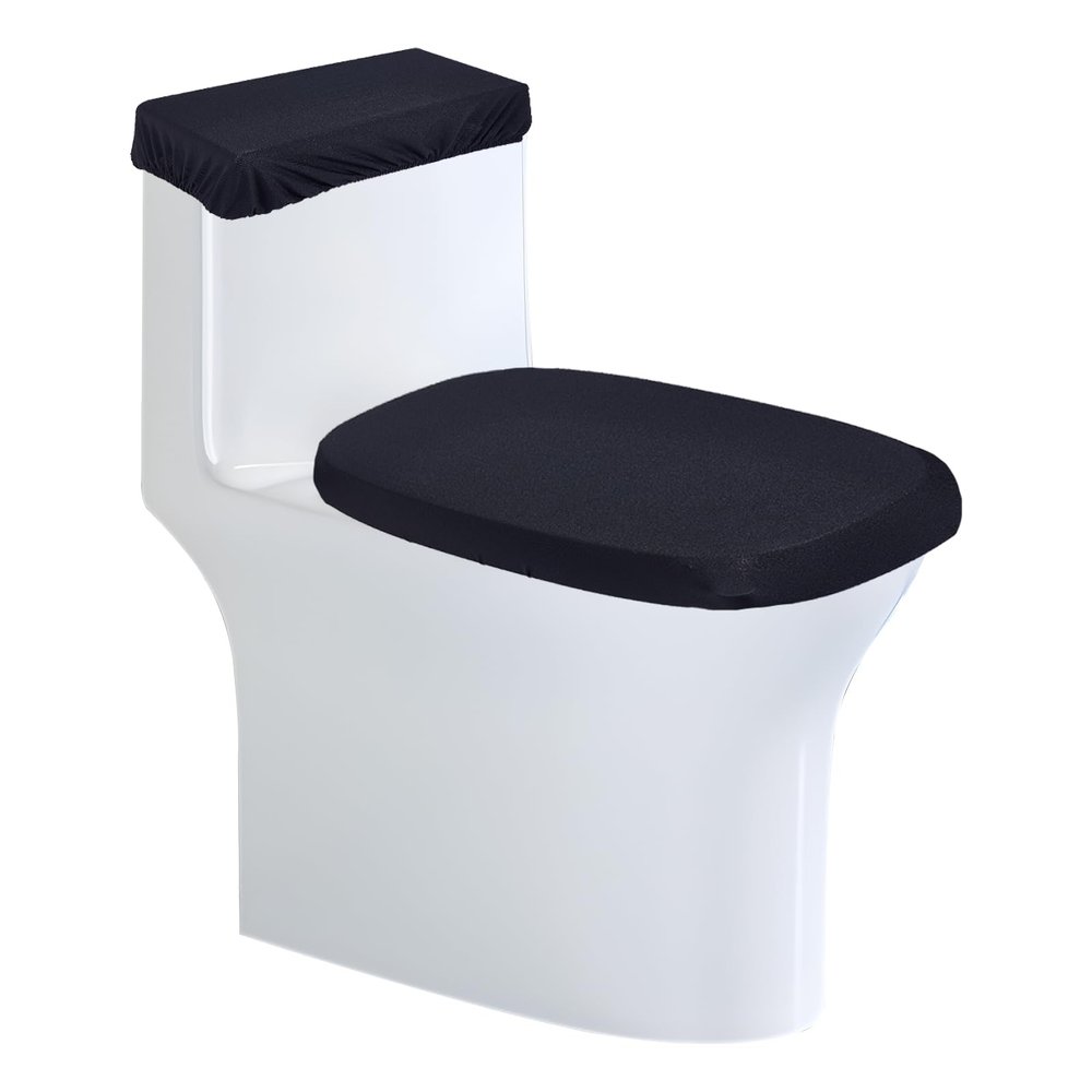 NICENEEDED Black Toilet Seat and Tank Cover Set