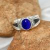 SILVERTROVE Silver-Plated Lapis Lazuli Handmade Band Ring view 2