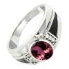 SILVERTROVE Pink Tourmaline (Lab-Created) Silver-Plated Stylish Band Ring for Men and Women, All Sizes CRG1166AR4_(50 (15.9)) view 1
