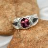 SILVERTROVE Pink Tourmaline (Lab-Created) Silver-Plated Stylish Band Ring for Men and Women, All Sizes CRG1166AR4_(50 (15.9)) view 2