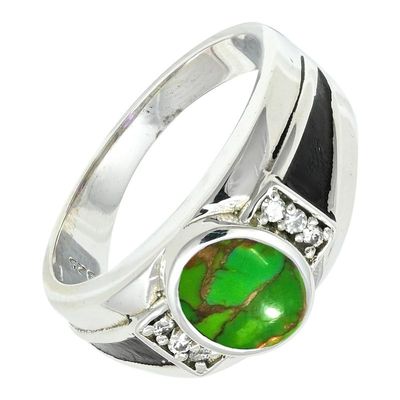 SILVERTROVE Green Copper Turquoise Gemstone Ring