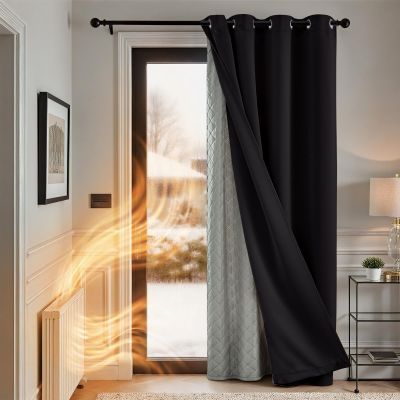 TOPICK Thermal Blackout Curtain with Grommets, 214 x 132 cm, 1 Piece