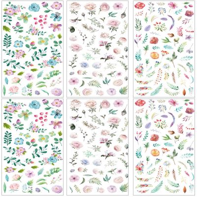 UZYXC 300 Watercolor Flower Stickers