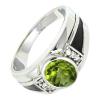 SILVERTROVE Lab-Created Peridot Silver-Plated Ring for Women and Men, Handmade, Size 51 (16.2 mm) view 1