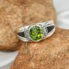 SILVERTROVE Lab-Created Peridot Silver-Plated Ring for Women and Men, Handmade, Size 51 (16.2 mm) view 2