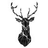 3D Acrylic Mirror Wall Decal, Large Deer Head, Black view 1