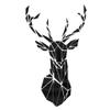 3D Acrylic Mirror Wall Decal, Large Deer Head, Black view 2
