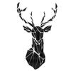 3D Acrylic Mirror Wall Decal, Large Deer Head, Black view 3