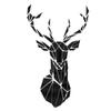 3D Acrylic Mirror Wall Decal, Large Deer Head, Black view 4