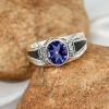 SILVERTROVE Lab-Created Tanzanite Silver-Plated Band Ring view 2